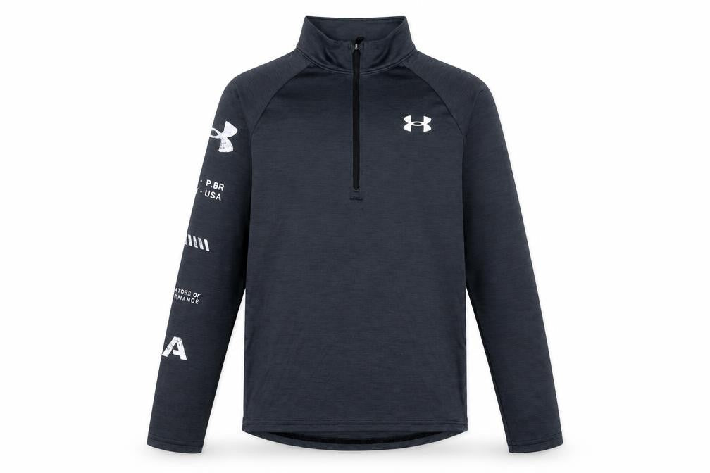 Under Armour Boys Grey 1/4 Zip HeatGear Sweatshirt - Size 10-11 Years Regular Fit