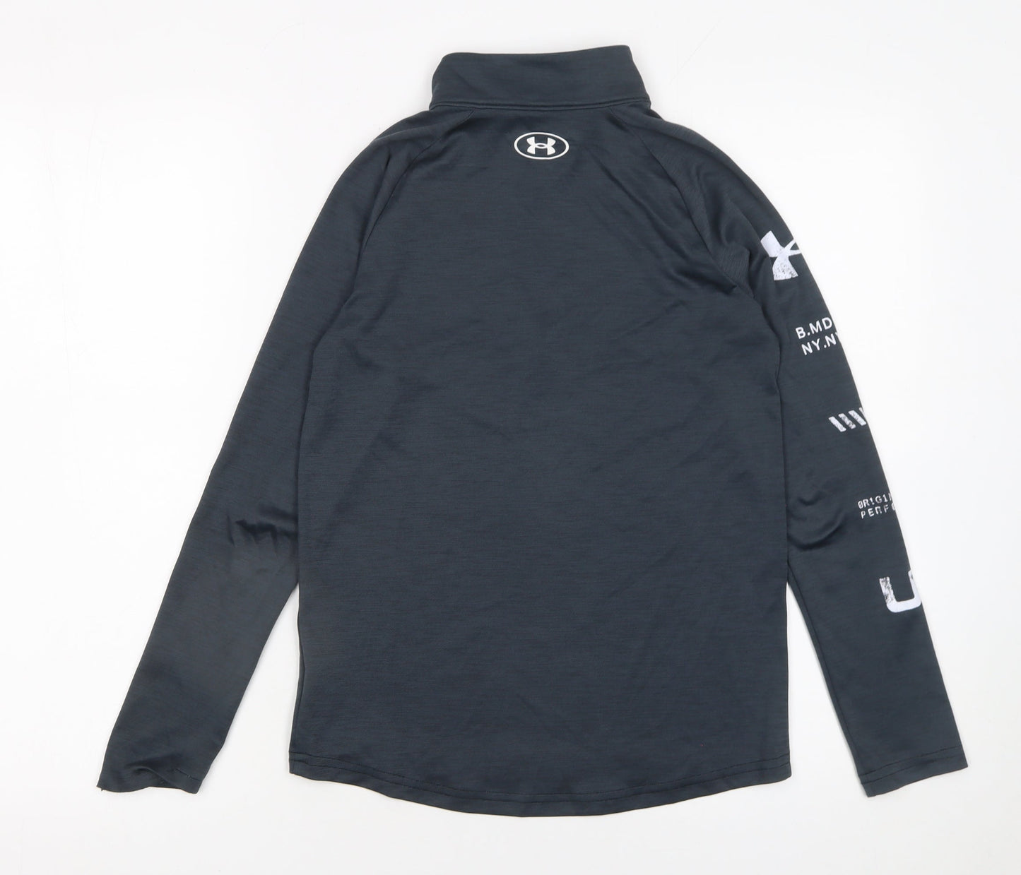 Under Armour Boys Grey 1/4 Zip HeatGear Sweatshirt - Size 10-11 Years Regular Fit