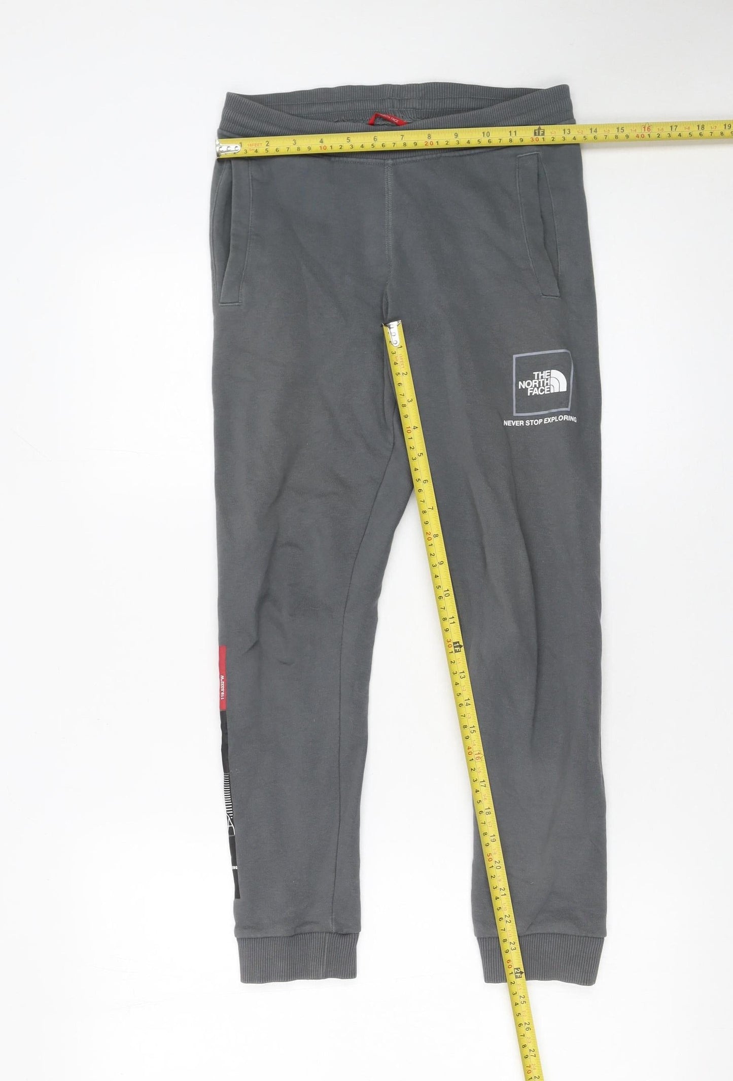 The North Face Boys Grey Joggers L Elastic Waist Cotton Blend Sweatpants