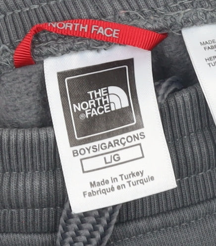 The North Face Boys Grey Joggers L Elastic Waist Cotton Blend Sweatpants