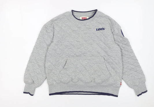 Levi's Boys Grey Quilted Pullover Sweatshirt 12 Years