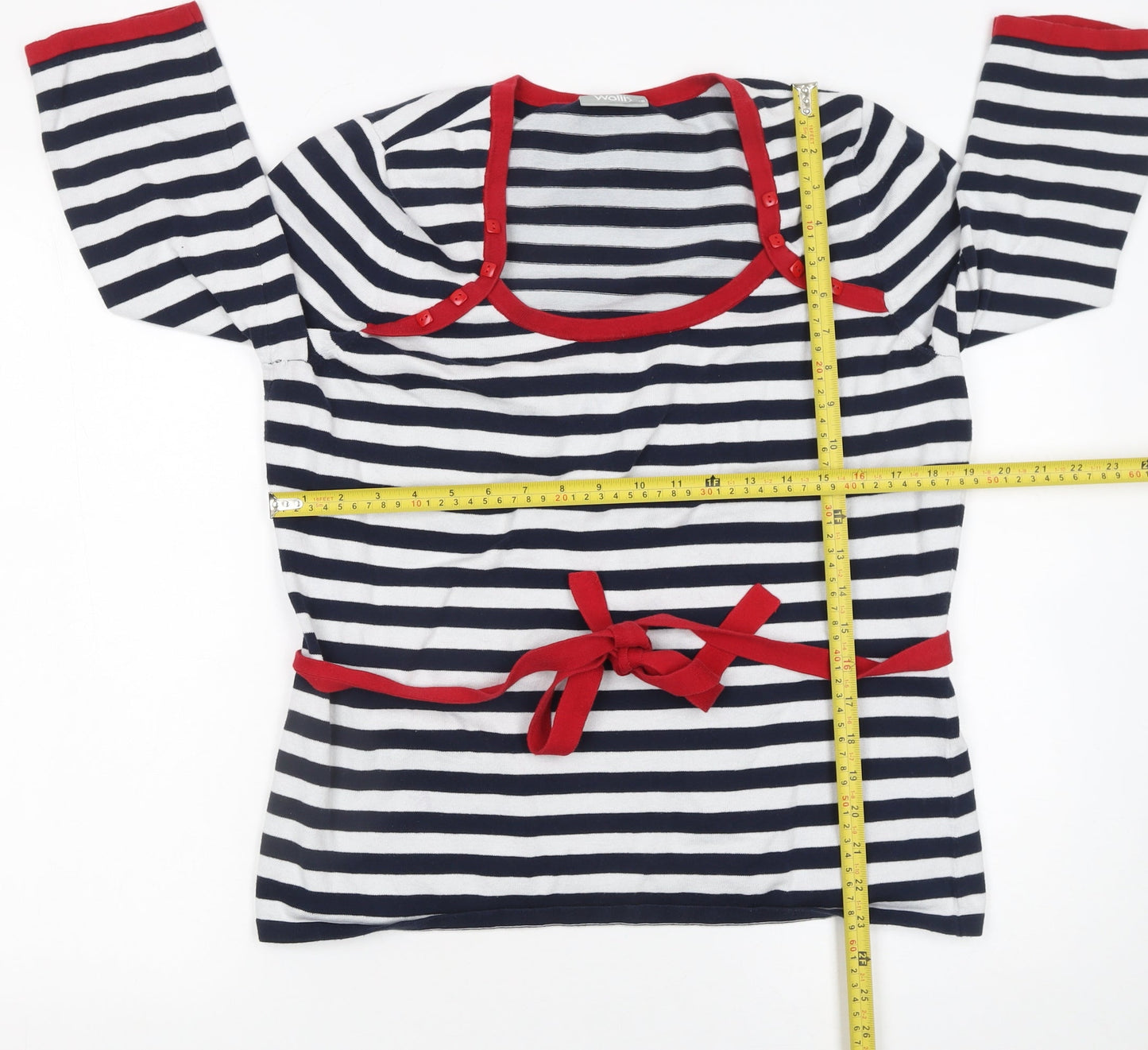 Wallis Women’s Multicoloured Stripe 3/4 Sleeve Pullover Jumper Size 16