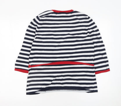 Wallis Women’s Multicoloured Stripe 3/4 Sleeve Pullover Jumper Size 16