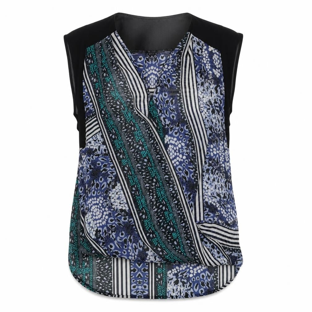 Warehouse Women’s Multicoloured Sleeveless Blouse Size M Lightweight Chiffon Top