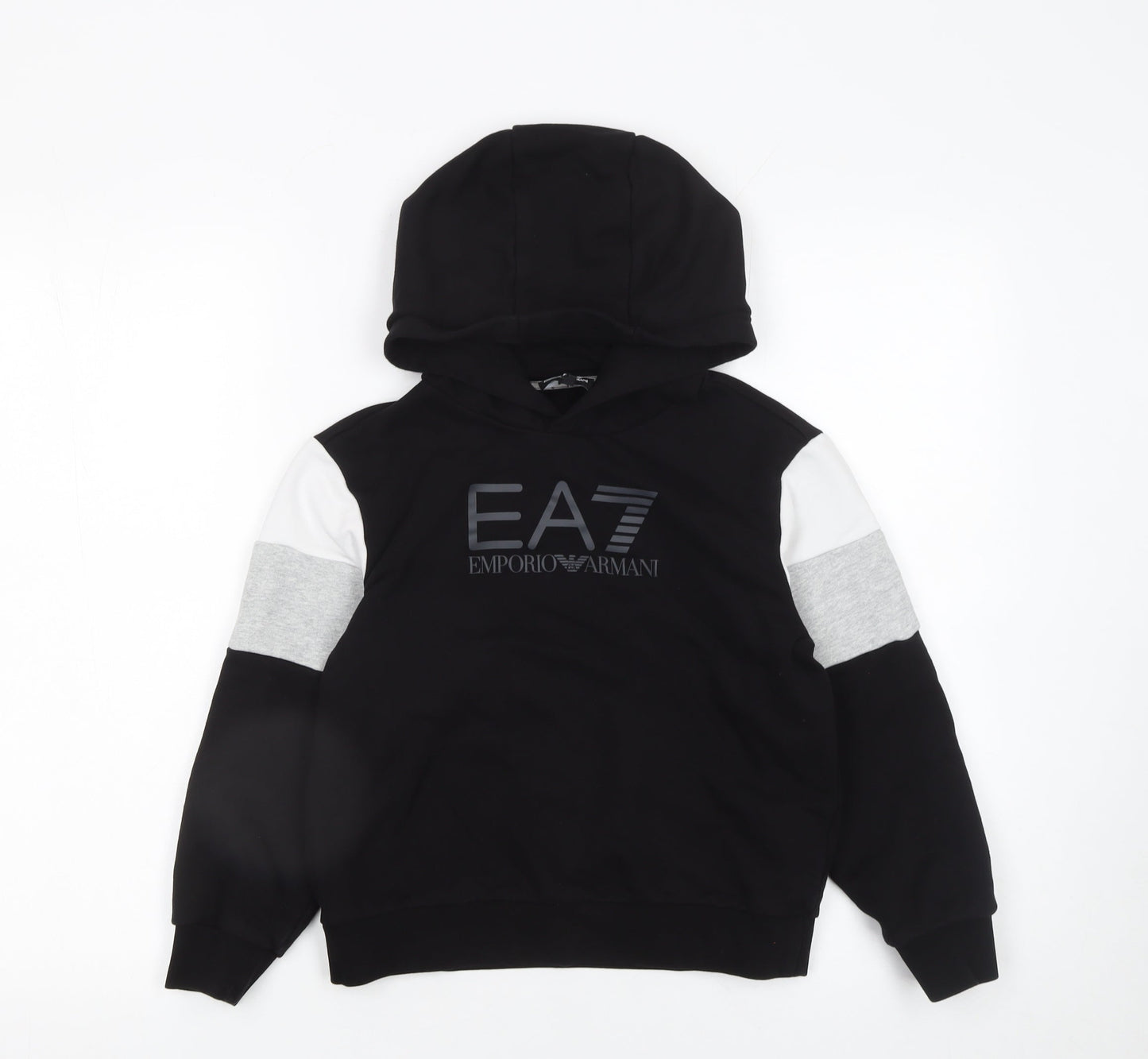 Emporio Armani Boys Black Colourblock Pullover Hoodie 10 Years