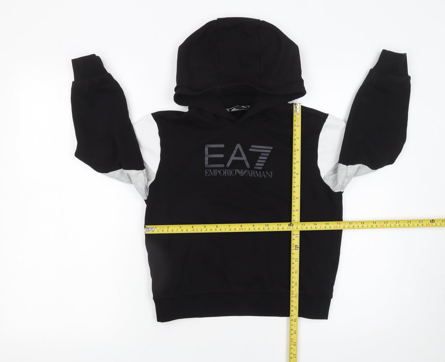 Emporio Armani Boys Black Colourblock Pullover Hoodie 10 Years