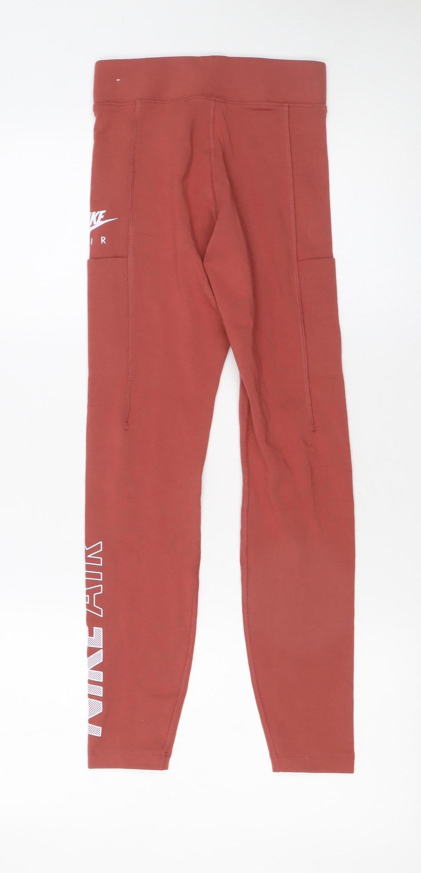 Nike Womens Brown XS High Waist Cotton Blend Leggings
