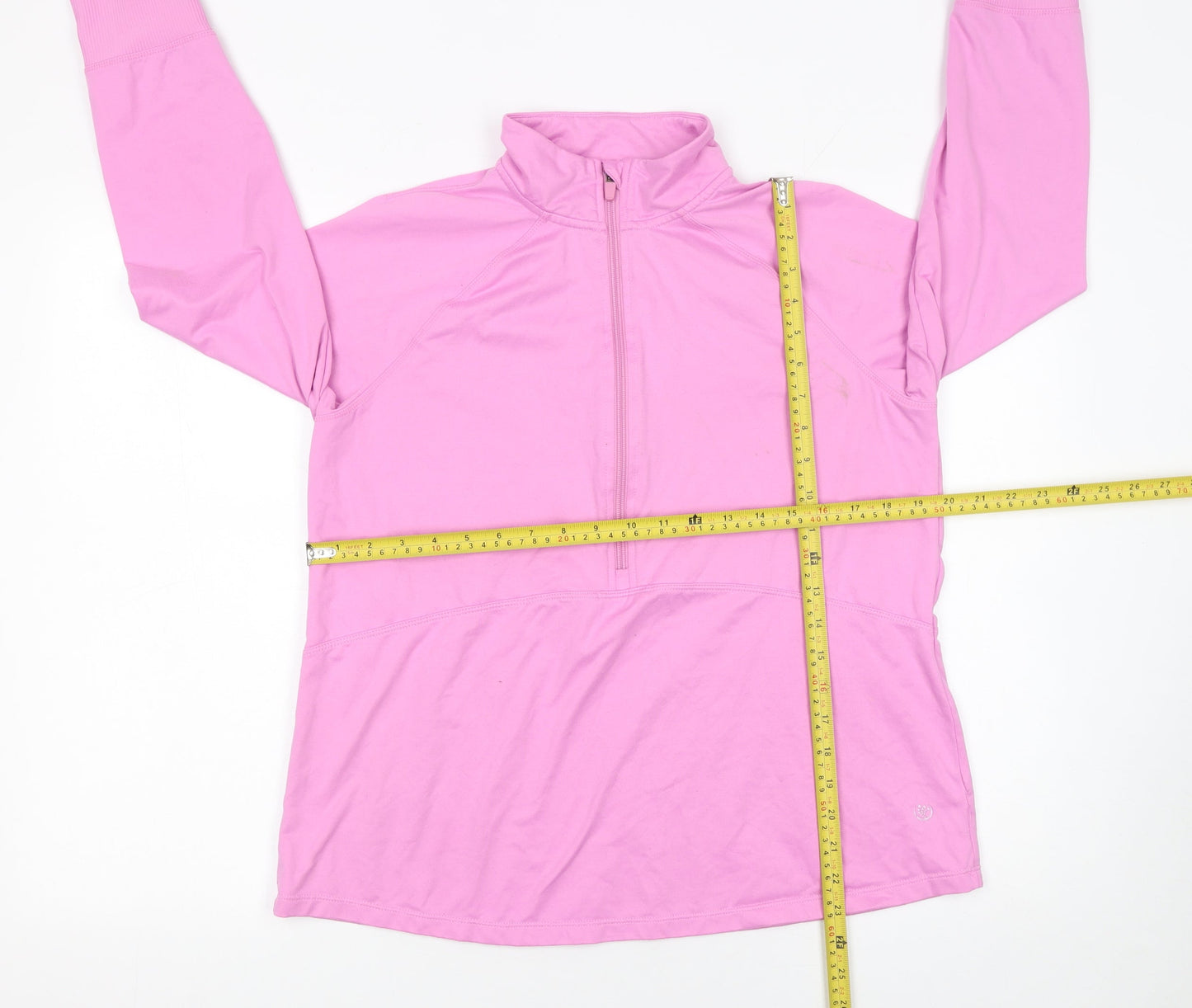 Dunnes Stores Womens Pink 1/2 Zip Long Sleeve Pullover Sweatshirt Size 12