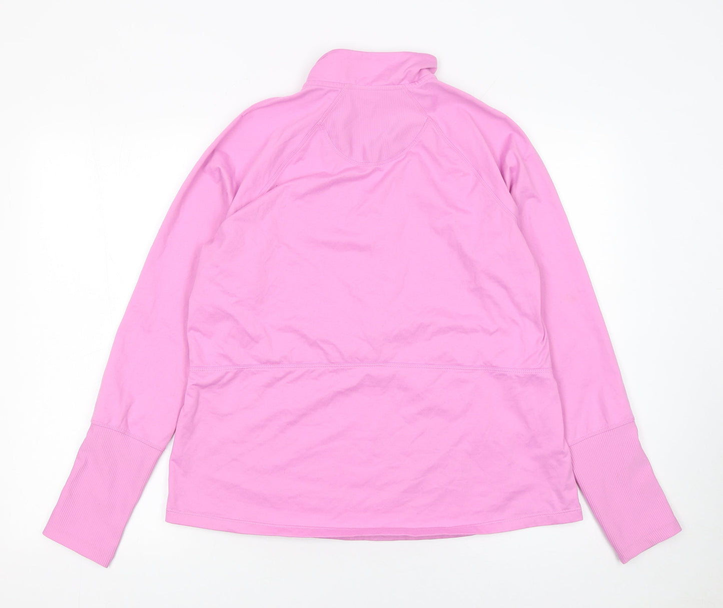 Dunnes Stores Womens Pink 1/2 Zip Long Sleeve Pullover Sweatshirt Size 12