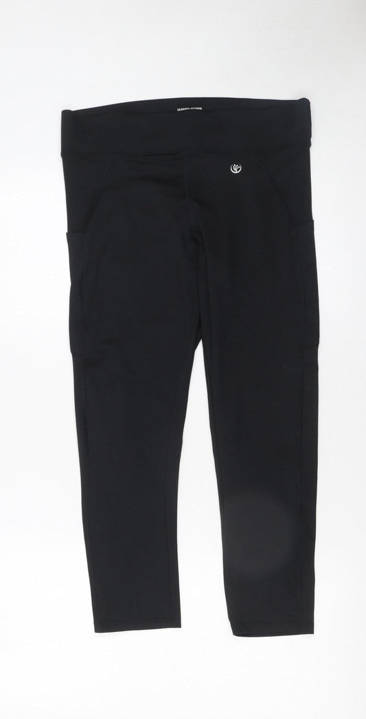 Dunnes Stores Women Black Medium Cropped Leggings with Pockets