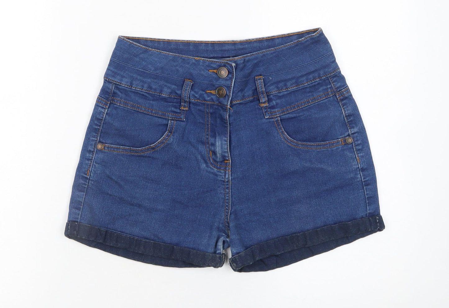 St Bernard for Dunnes Stores Women's Blue High Rise Denim Shorts Size 26in