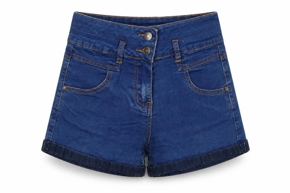 St Bernard for Dunnes Stores Women's Blue High Rise Denim Shorts Size 26in