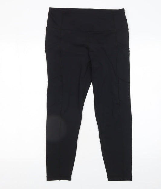 Fit Pink Womens Black Leggings Size 12 Slim Stretch Activewear Trousers