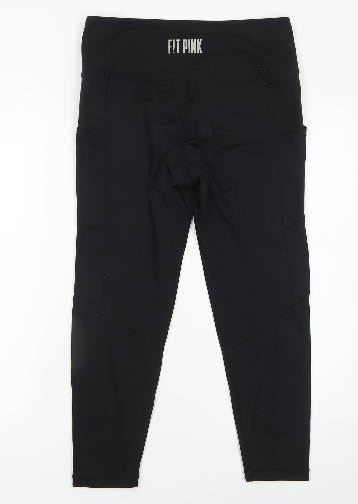 Fit Pink Womens Black Leggings Size 12 Slim Stretch Activewear Trousers