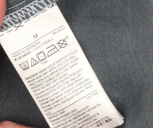 GAP Women Grey Knee Length Wrap Dress Size M Sleeveless Casual Lyocell
