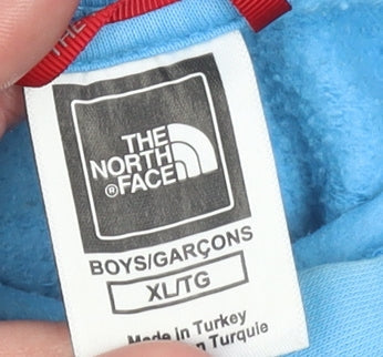 The North Face Boys Blue XL Pullover Hoodie Cotton Blend Graphic Sweatshirt