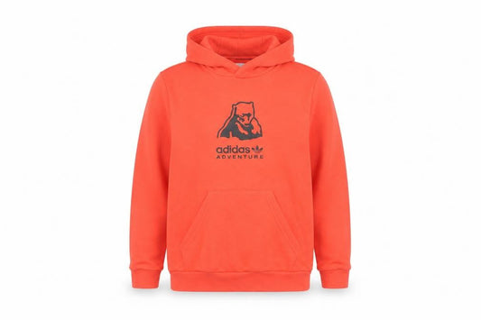 Adidas Boys Orange Adventure Logo Hoodie 11-12 Years Pullover Sweatshirt