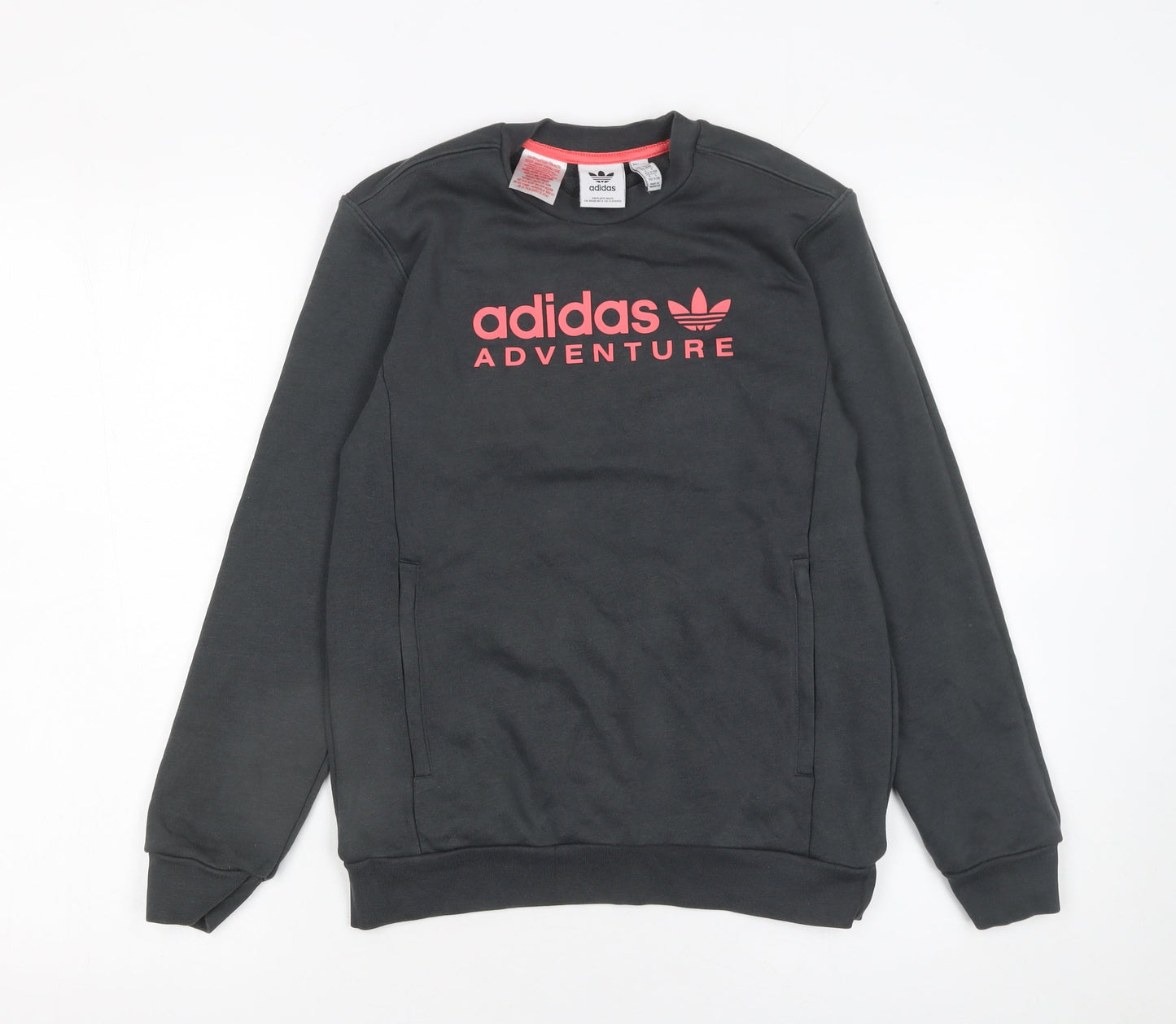 Adidas Girls Black Adventure Logo Pullover Sweatshirt 11-12 Years