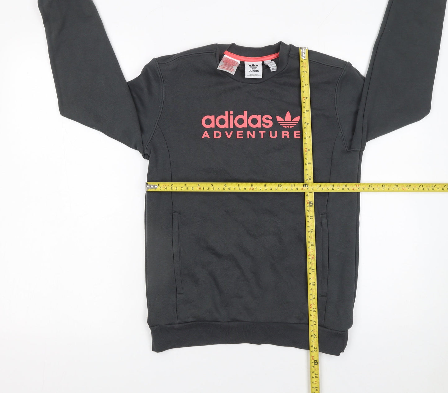 Adidas Girls Black Adventure Logo Pullover Sweatshirt 11-12 Years