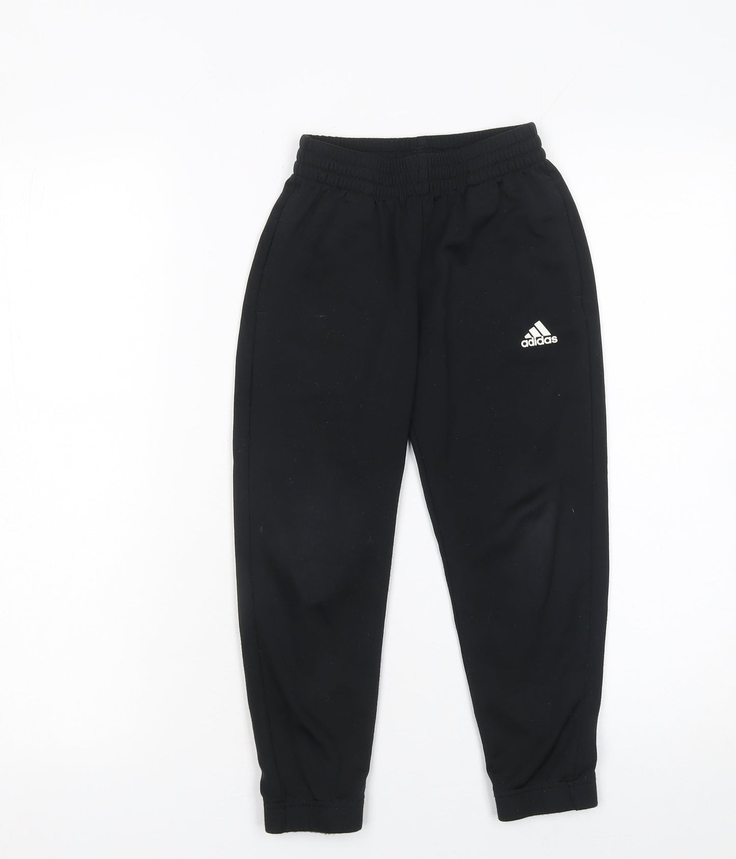 Adidas Boys Black Jogger Trousers 2XS 5-6 Years Elastic Waist Activewear