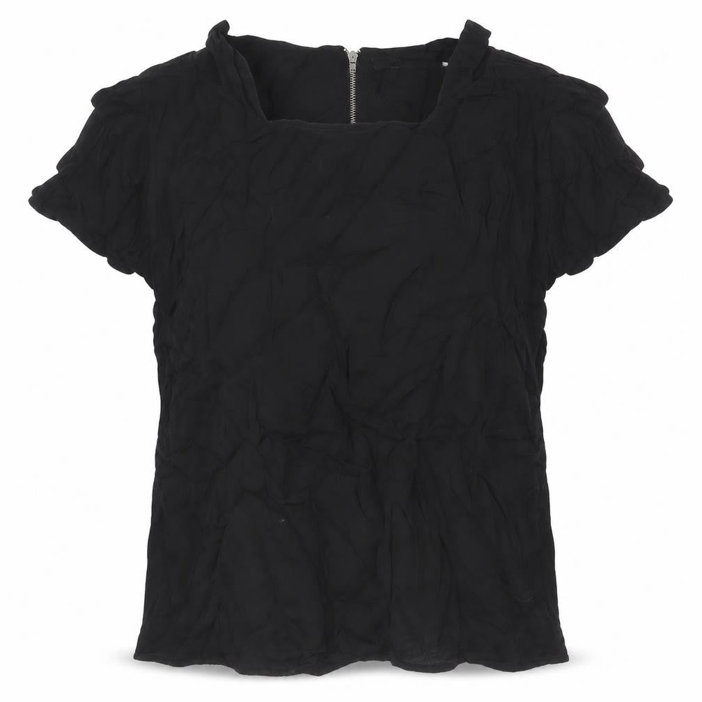 & Other Stories Women's Black Viscose Blouse Size 10 Zip Back Top
