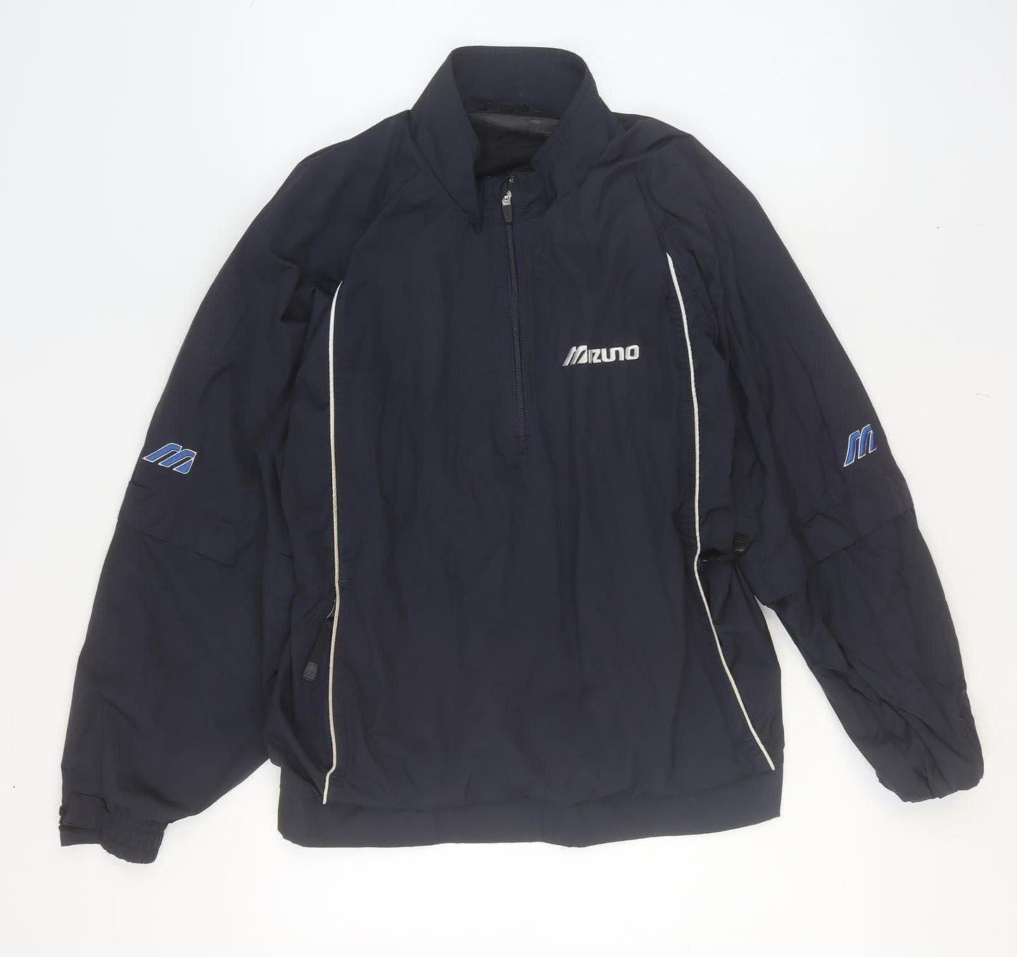 Mizuno Men's Blue Medium Track Jacket Lightweight Polyester