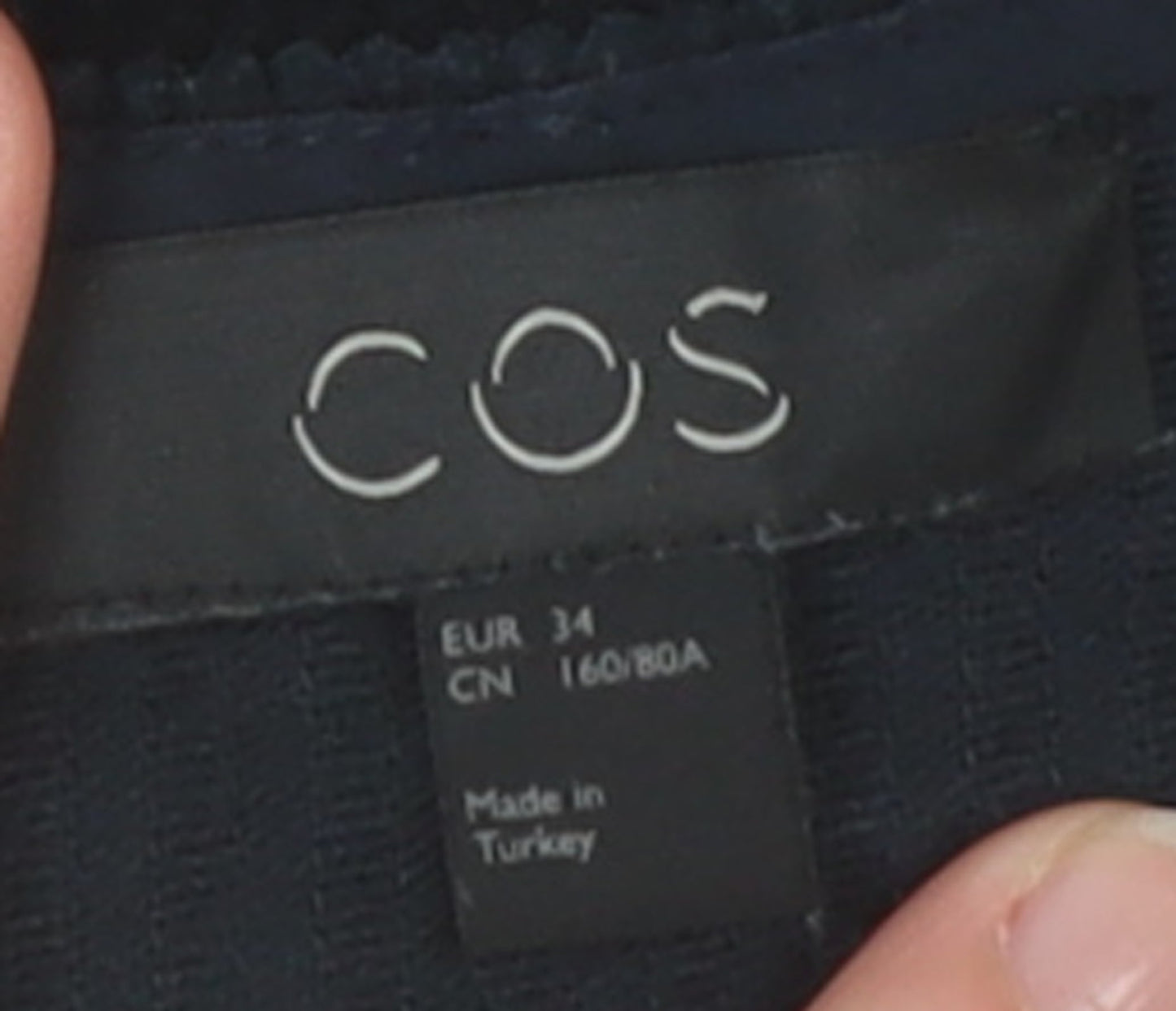 COS Women Black Cotton Corduroy Shift Dress Size 6 Long Sleeve