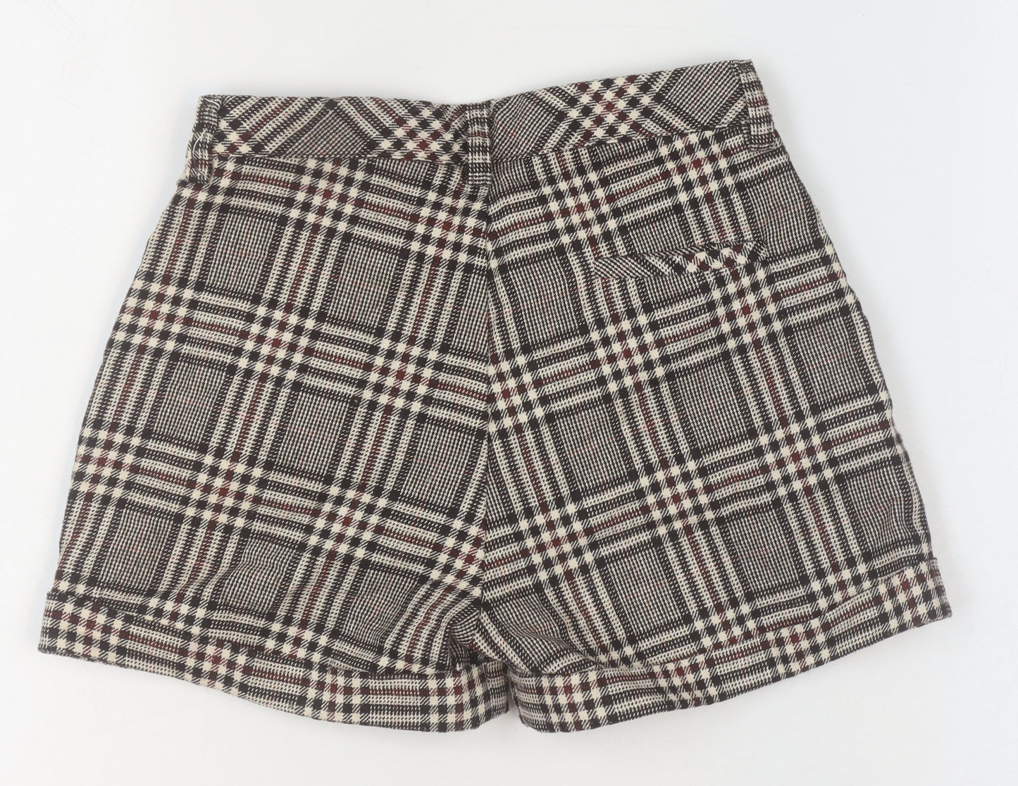 Tyess Girls Brown Check Chino Shorts Size 10A 140cm 100% Cotton