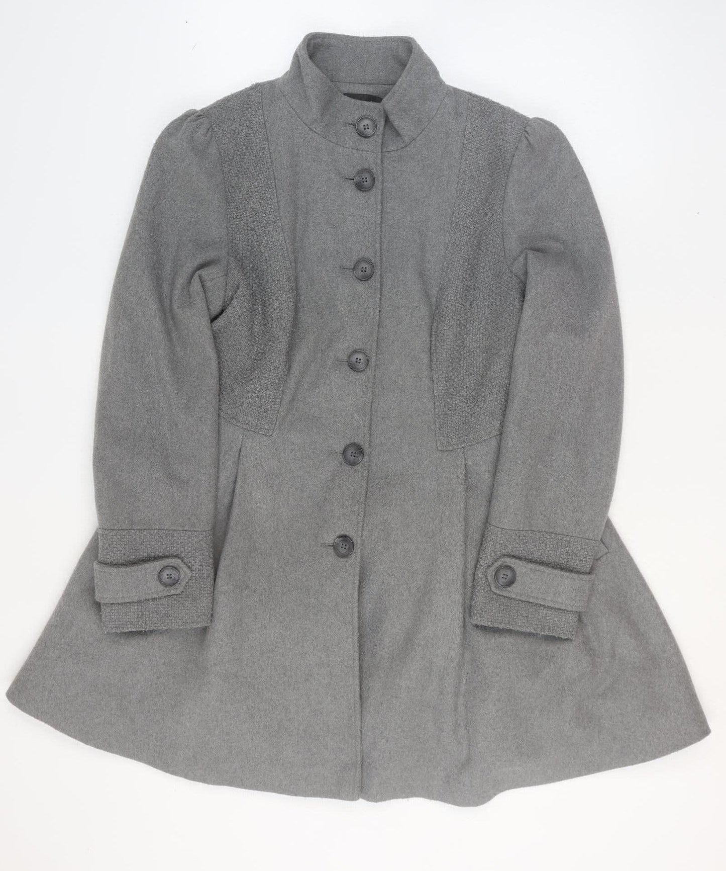 George Womens Grey Military Style Mid-Length Coat Size 16