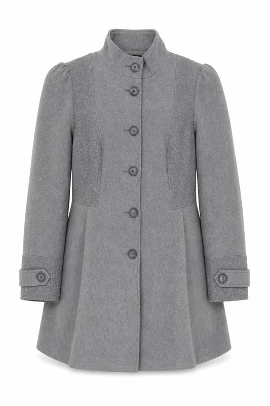 George Womens Grey Military Style Mid-Length Coat Size 16