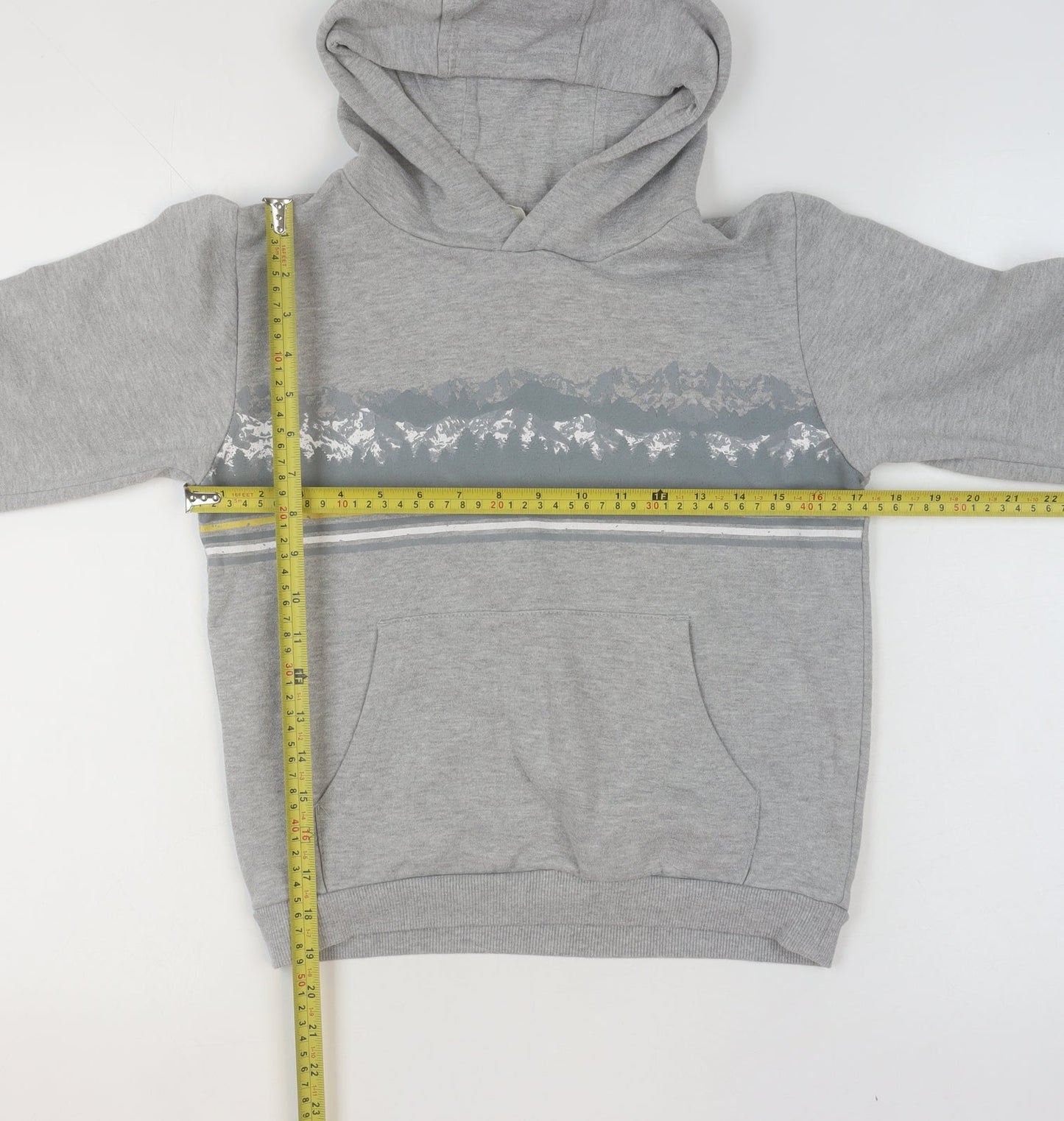 Mountain Warehouse Boys Grey 11-12 Years Pullover Hoodie with Mountain Print