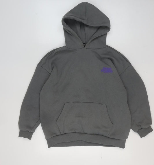 Boohoo Women’s Grey Pullover Hoodie Small Cotton Blend Casual
