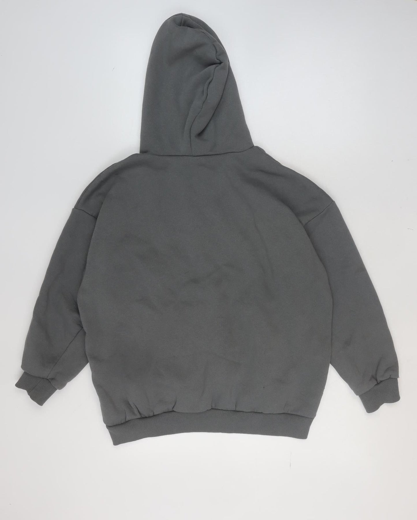 Boohoo Women’s Grey Pullover Hoodie Small Cotton Blend Casual