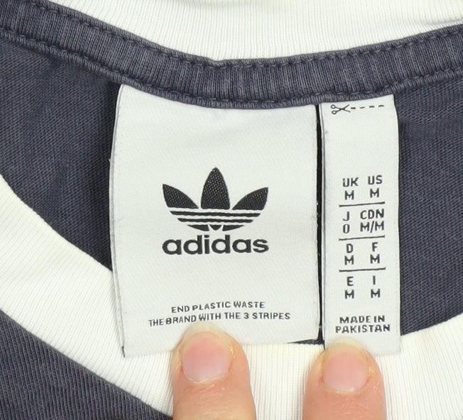 Adidas Men's Navy Blue Short Sleeve Crew Neck Cotton T-Shirt Size M