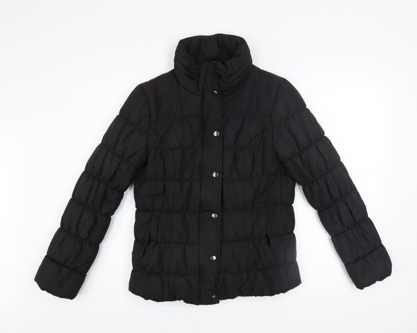 Marks and Spencer Women’s Black Puffer Jacket Size S Lightweight Zip