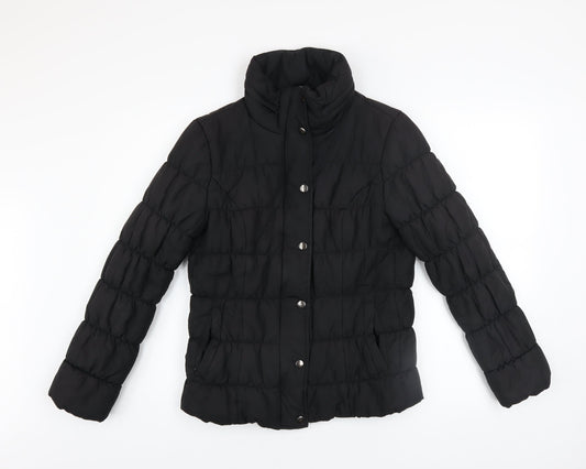 Marks and Spencer Women’s Black Puffer Jacket Size S Lightweight Zip