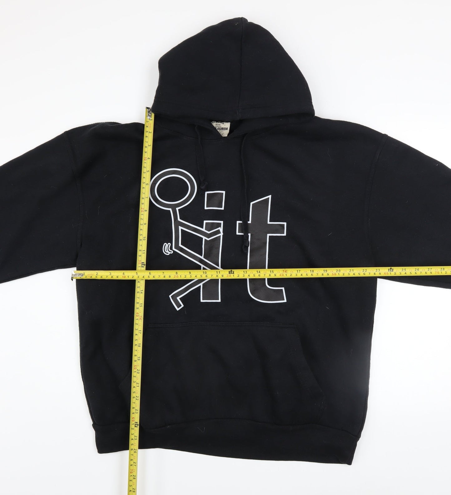 Jon Lauren Men's Black XL Pullover Funny Graphic Hoodie