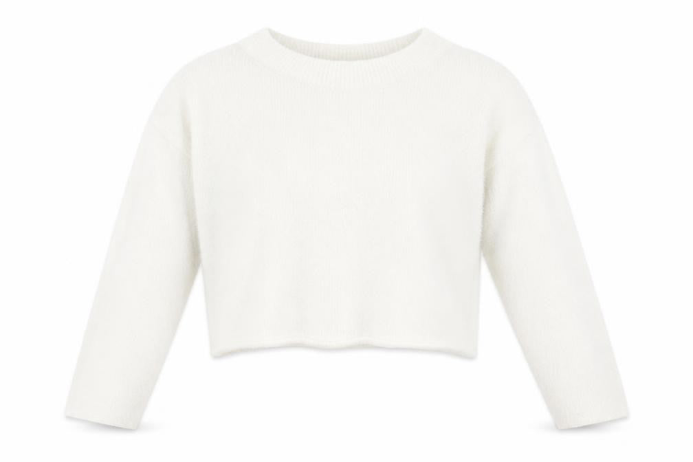 H&M Women’s White Crew Neck Long Sleeve Pullover Jumper Size M