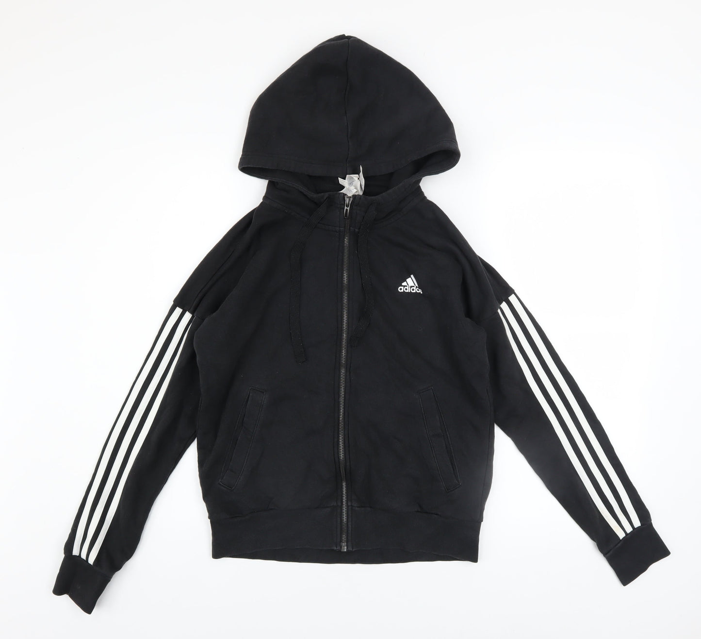 Adidas Womens Black Full Zip Hoodie Size S Hooded Sweatshirt