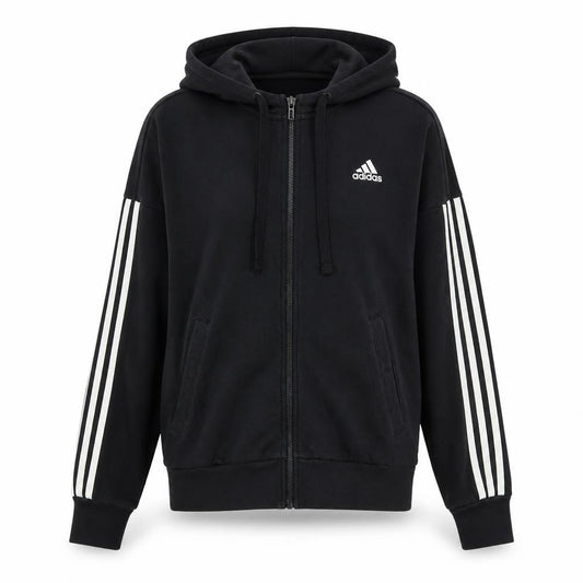 Adidas Womens Black Full Zip Hoodie Size S Hooded Sweatshirt