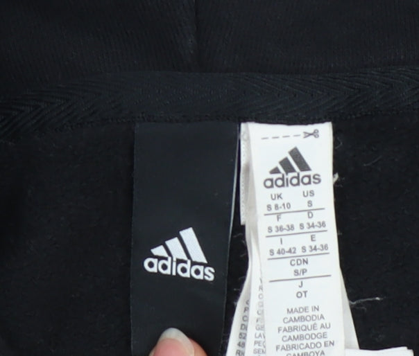 Adidas Womens Black Full Zip Hoodie Size S Hooded Sweatshirt