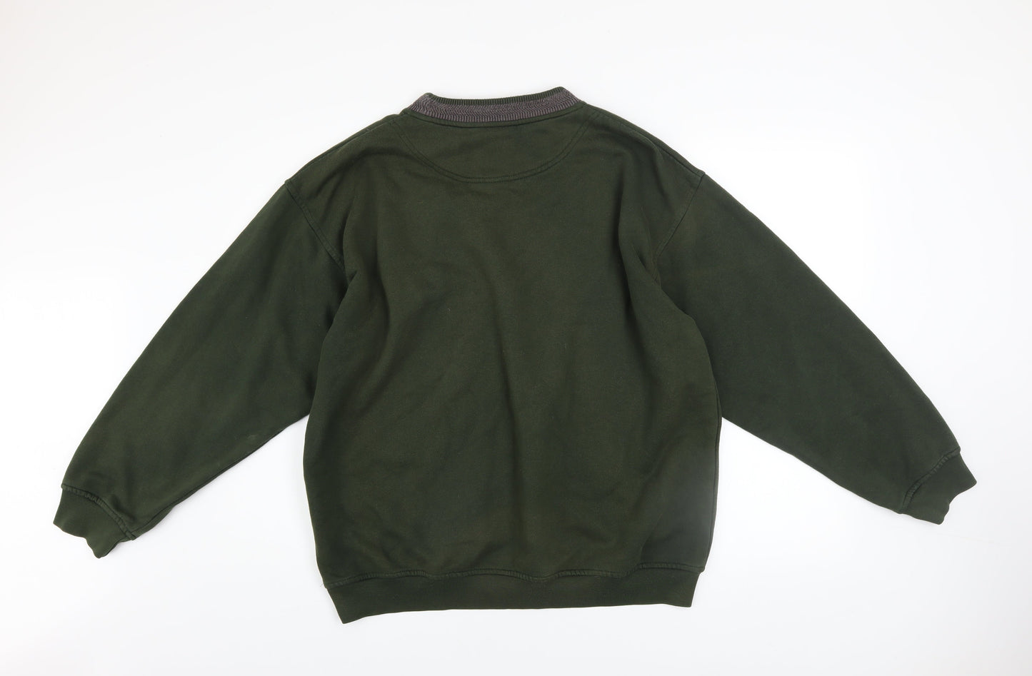 Luxador Mens Green XL Pullover Sweatshirt Crew Neck Casual Fleece