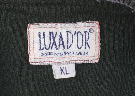 Luxador Mens Green XL Pullover Sweatshirt Crew Neck Casual Fleece