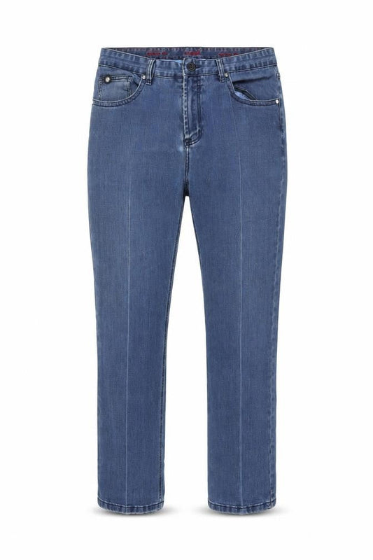 André Men’s Blue Straight Jeans 38/32 Stretch Cotton Denim