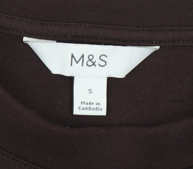Marks and Spencer Womens Brown Crew Neck Pullover Sweatshirt Size S