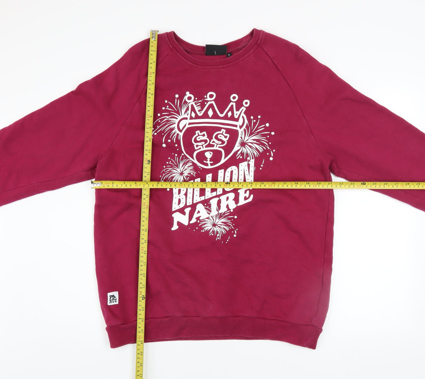 PANUU Mens Red XL Pullover Graphic Print Billionaire Sweatshirt