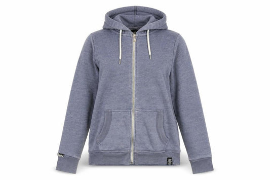 Superdry Women Blue Full Zip Hoodie L Cotton Blend Casual