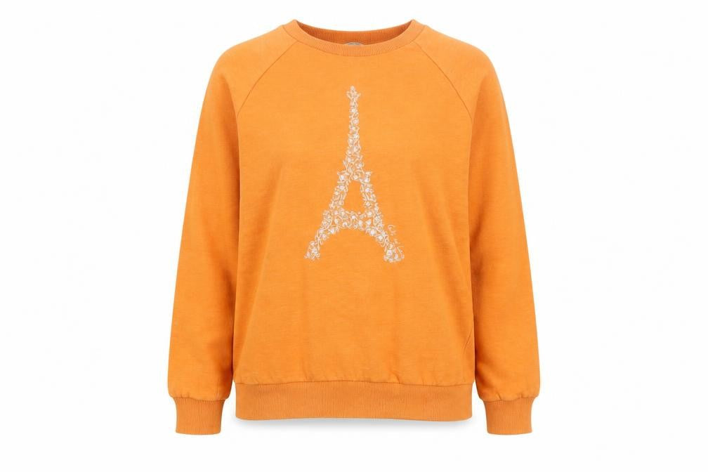 Next Women’s Orange Paris Eiffel Print Pullover Sweatshirt M
