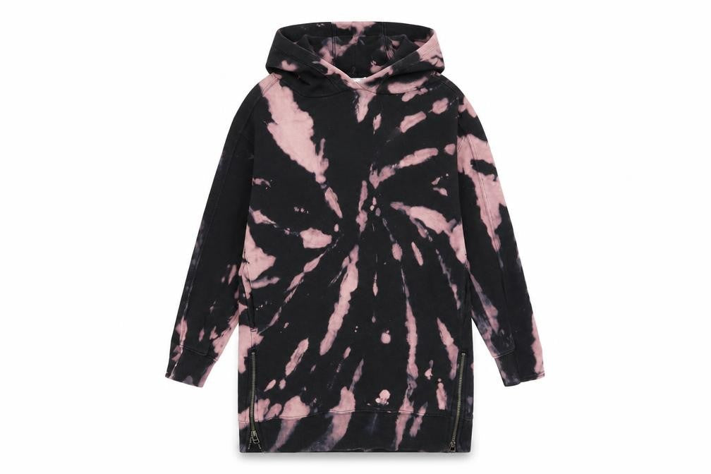 Next Girls Multicoloured Tie Dye Pullover Hoodie 8 Years with Zip Detail