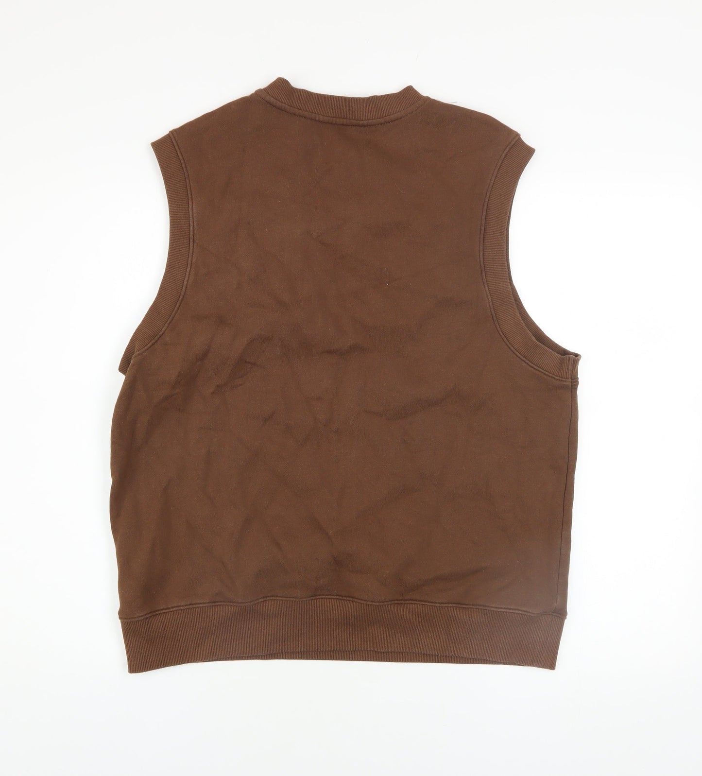 Volcom Men's Brown Sleeveless V-Neck Cotton Blend Casual Top M